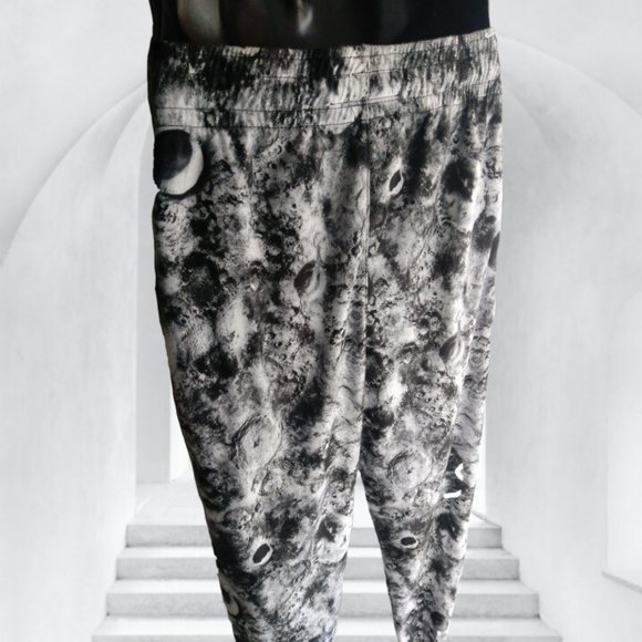 CARBON Mens L MOON JOGGERS BLACK & WHITE PANTS bottoms - Picture 7 of 15